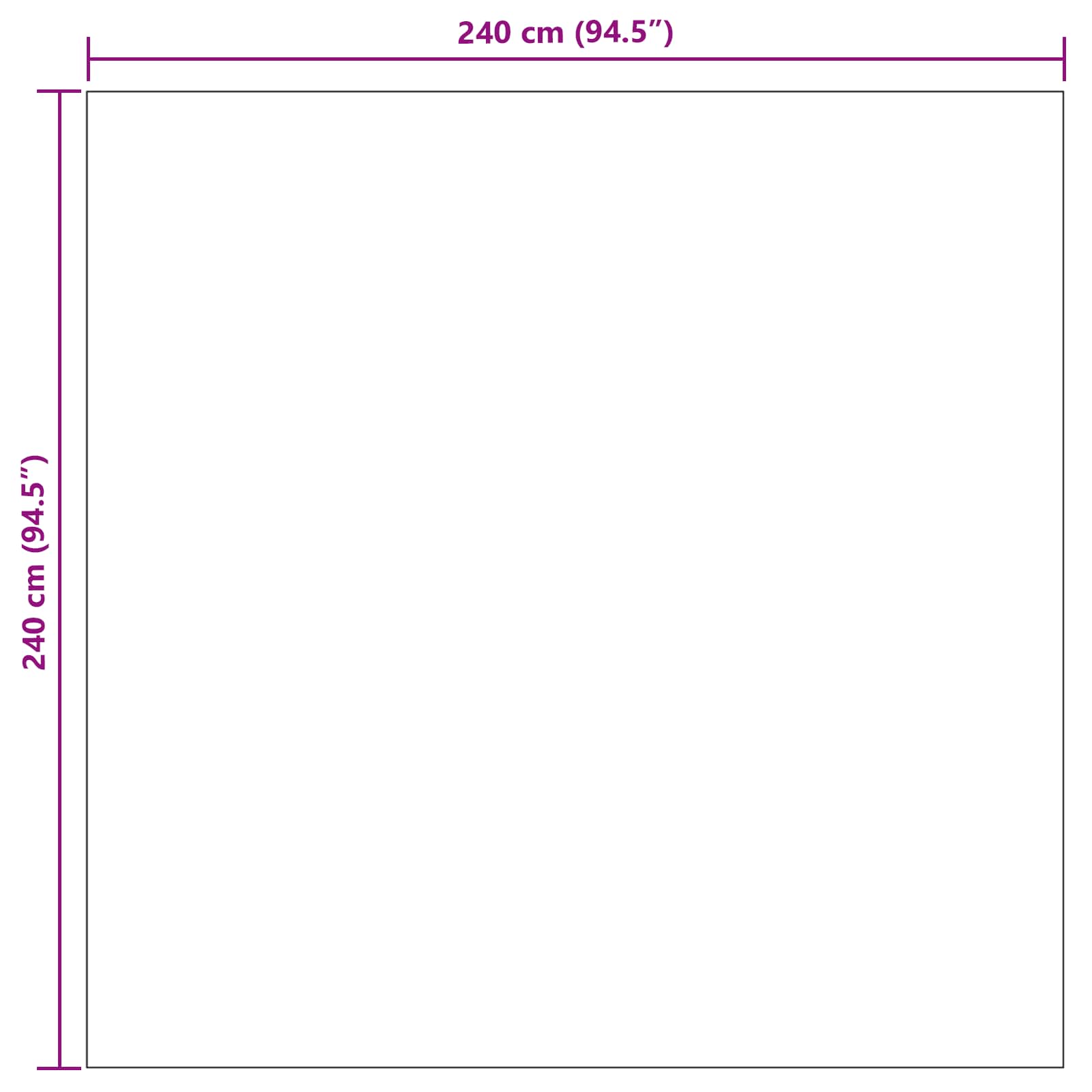 Områdetæpper Firkantet PALMERAS Antracit 240 x 240 cm Polyester