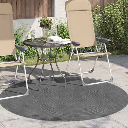 Områdetæpper Rund PALMERAS Antracit Ø 120 CM Polyester
