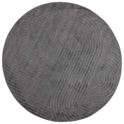 Områdetæpper Rund PALMERAS Antracit Ø 120 CM Polyester