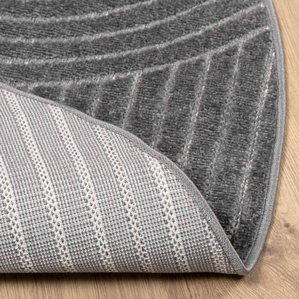 Områdetæpper Rund PALMERAS Antracit Ø 160 CM Polyester