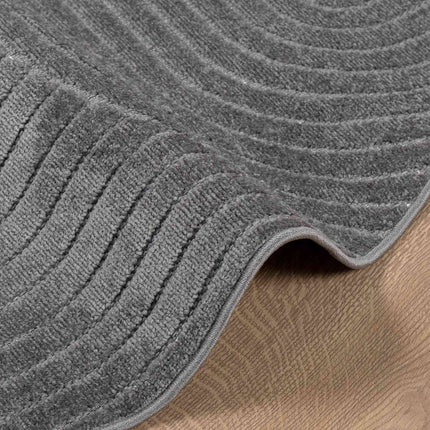Områdetæpper Rund PALMERAS Antracit Ø 200 CM Polyester
