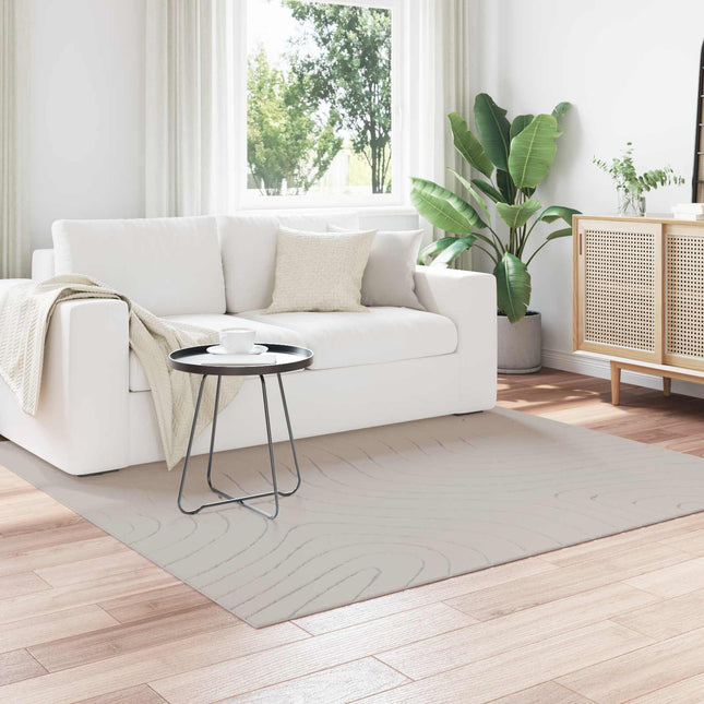 Indendørs og udendørs tæppe PALMERAS Creme 120 x 120 cm
