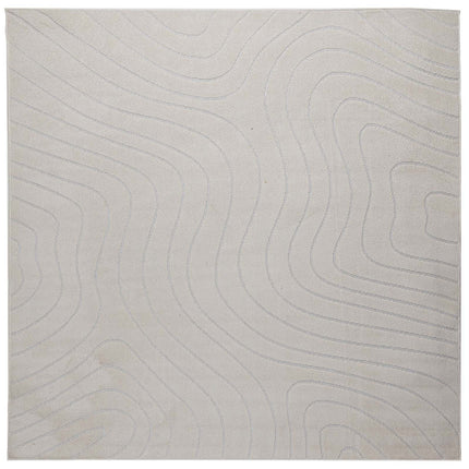 Områdetæpper Firkantet PALMERAS Creme 120 x 120 cm Polyester