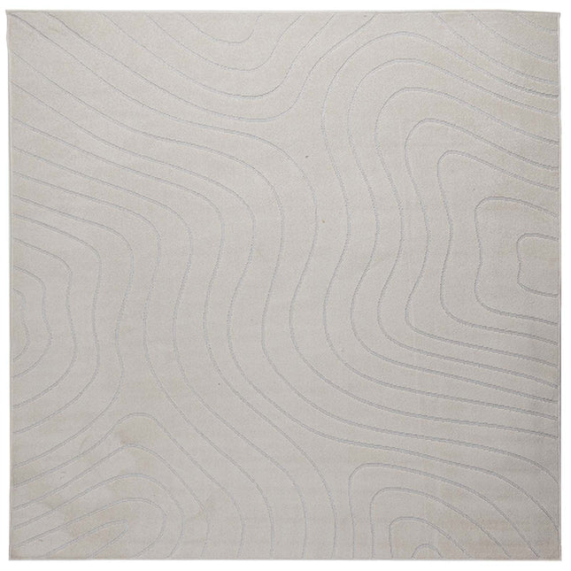 Indendørs og udendørs tæppe PALMERAS Creme 200 x 200 cm
