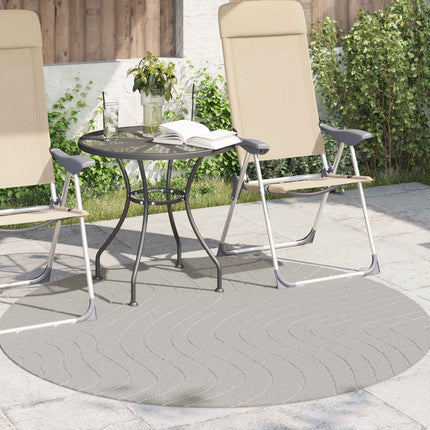 Områdetæpper Rund PALMERAS Creme Ø 120 CM Polyester