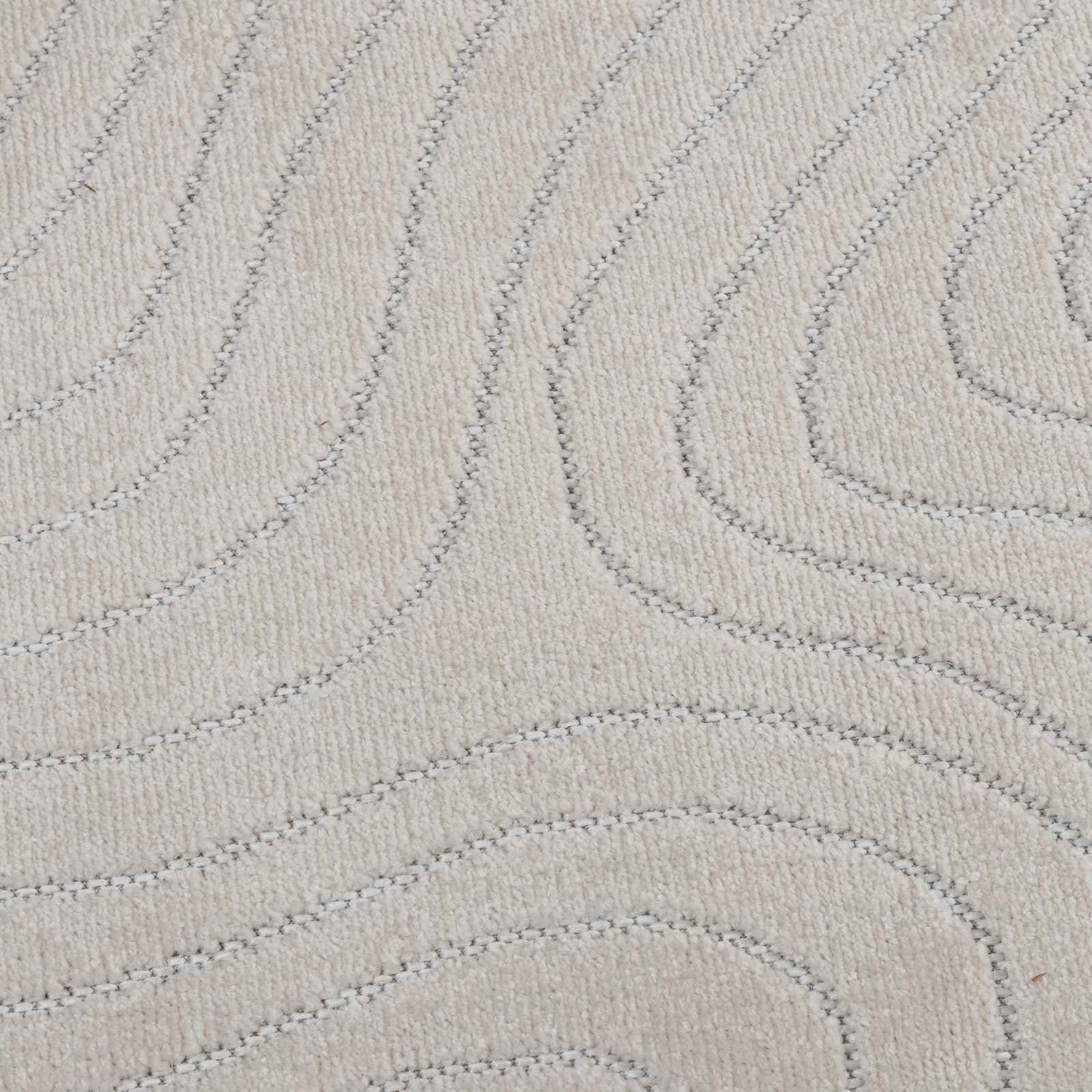 Områdetæpper Rund PALMERAS Creme Ø 120 CM Polyester