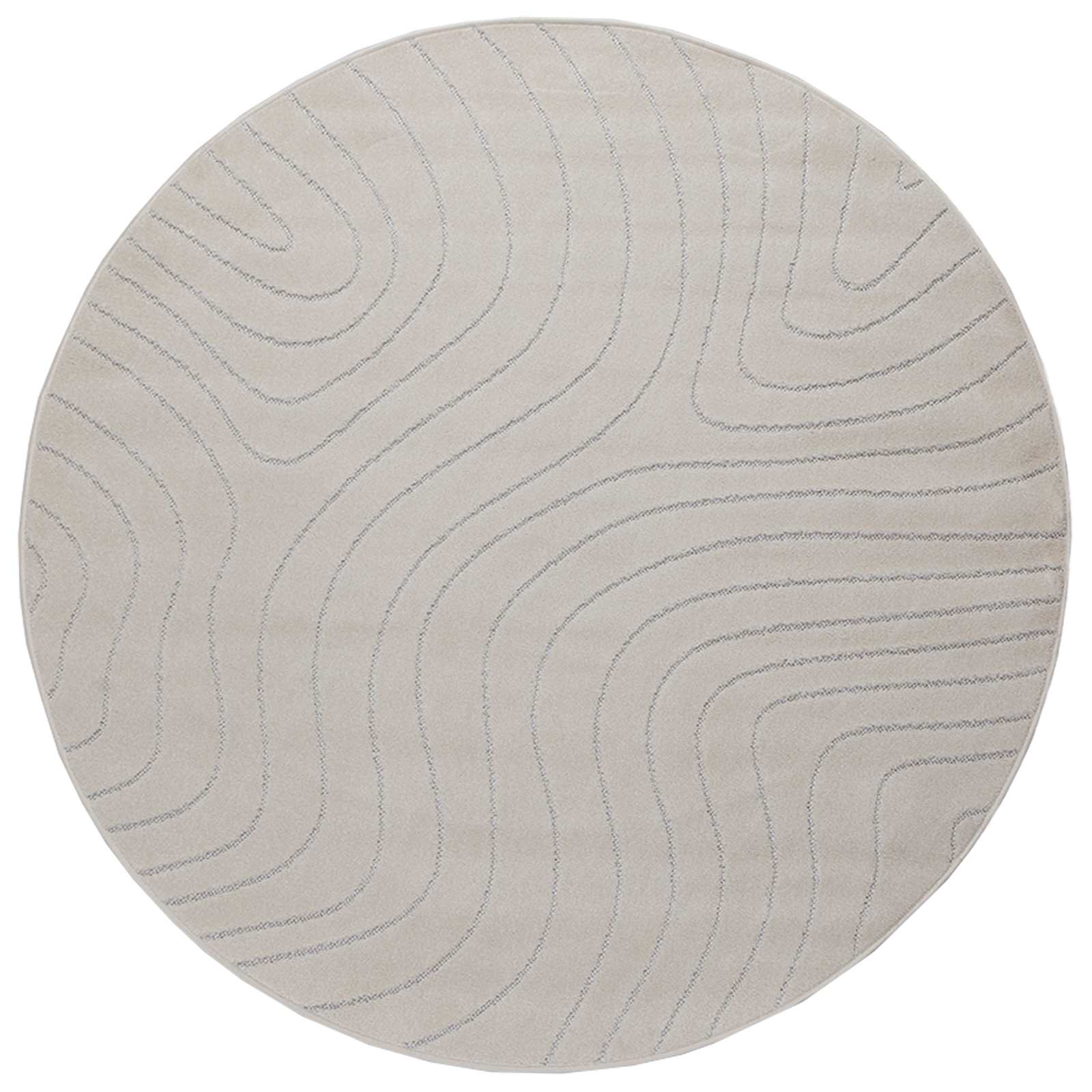 Områdetæpper Rund PALMERAS Creme Ø 120 CM Polyester