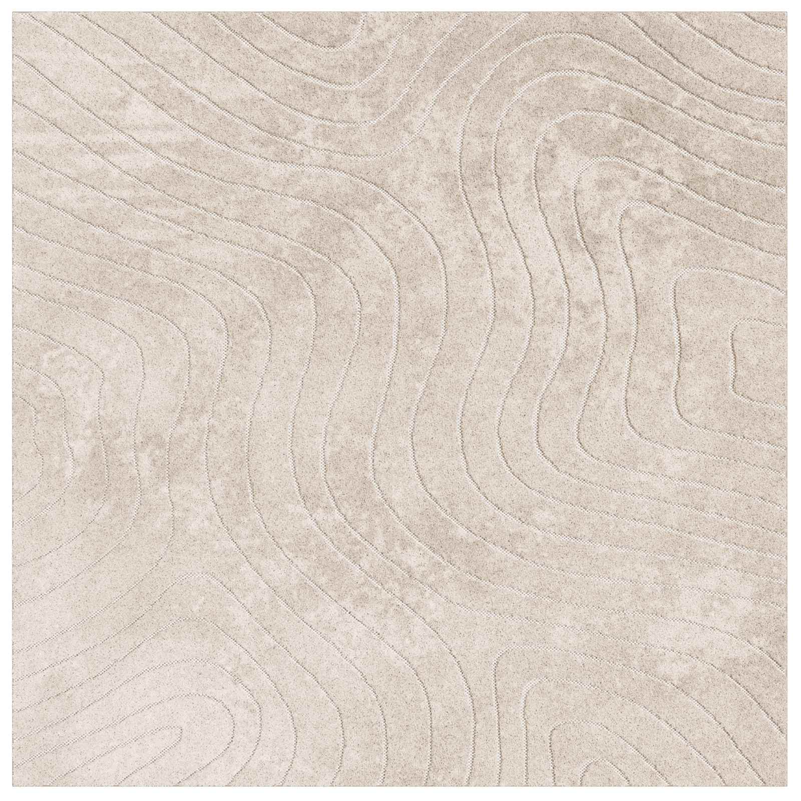 Områdetæpper Firkantet PALMERAS Beige 240 x 240 cm Polyester