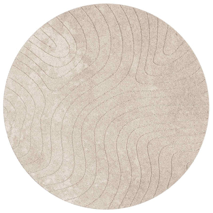 Områdetæpper Rund PALMERAS Beige Ø 120 CM Polyester