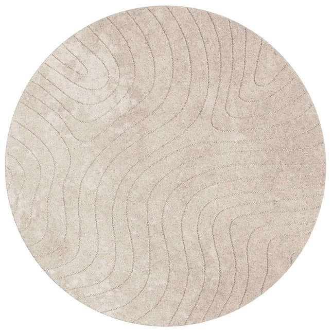 Indendørs og udendørs tæppe PALMERAS Beige Ø 120 CM Polyester