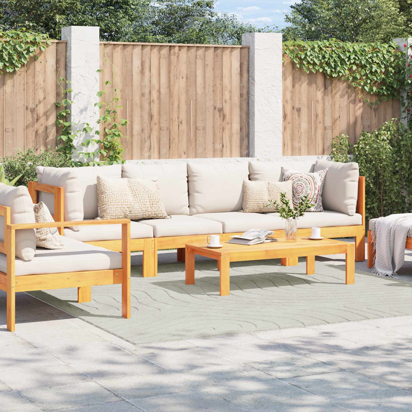 Områdetæpper Firkantet PALMERAS Grøn 240 x 240 cm Polyester