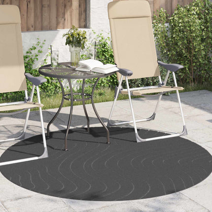 Områdetæpper Rund PALMERAS Antracit Ø 120 CM Polyester