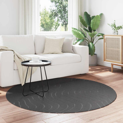 Områdetæpper Rund PALMERAS Antracit Ø 160 CM Polyester