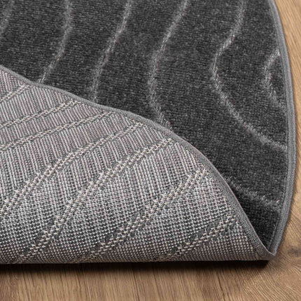 Områdetæpper Rund PALMERAS Antracit Ø 200 CM Polyester