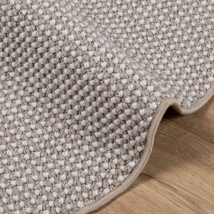 Områdetæpper Rund LUGO Creme og Taupe Ø 160 CM Polyester