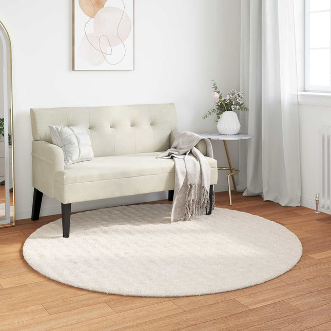 Områdetæpper Rund SIROLO Cremefarvet Ø 200 CM Polyester