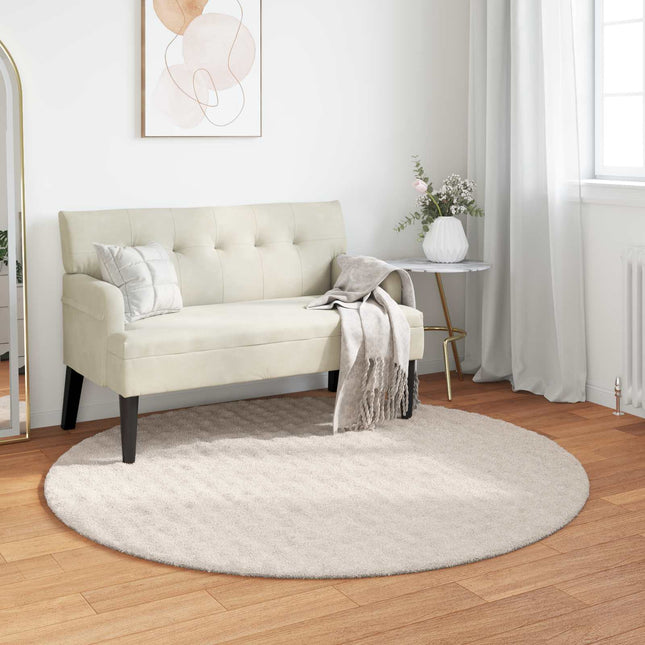 Områdetæpper Rund SIROLO Beige Ø 160 CM Polyester