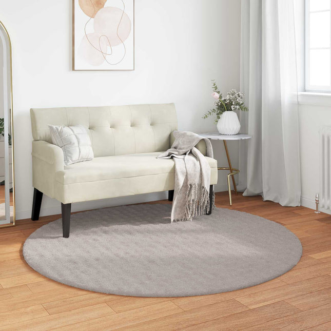 Områdetæpper Rund SIROLO Sandfarvet Ø 120 CM Polyester