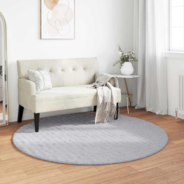 Områdetæpper Rund SIROLO Grå Ø 200 CM Polyester