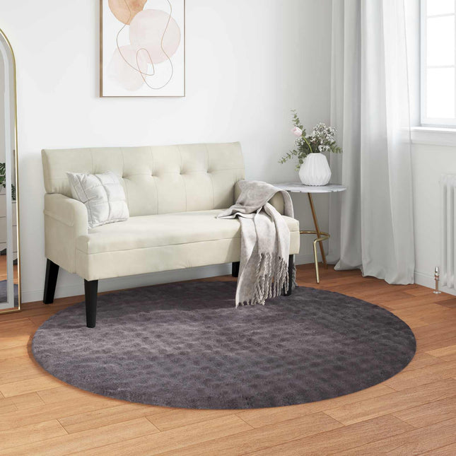 Områdetæpper Rund SIROLO Antracit Ø 120 CM Polyester