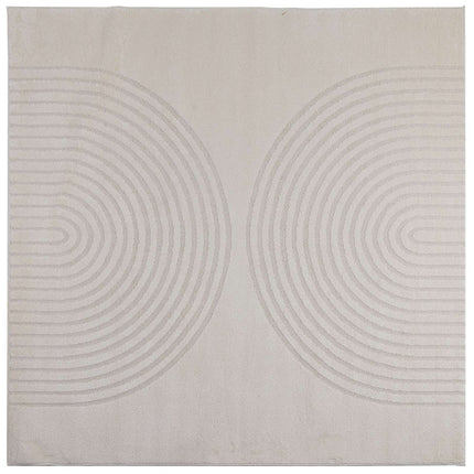 Områdetæpper Firkantet GALATI Creme 120 x 120 cm Polyester