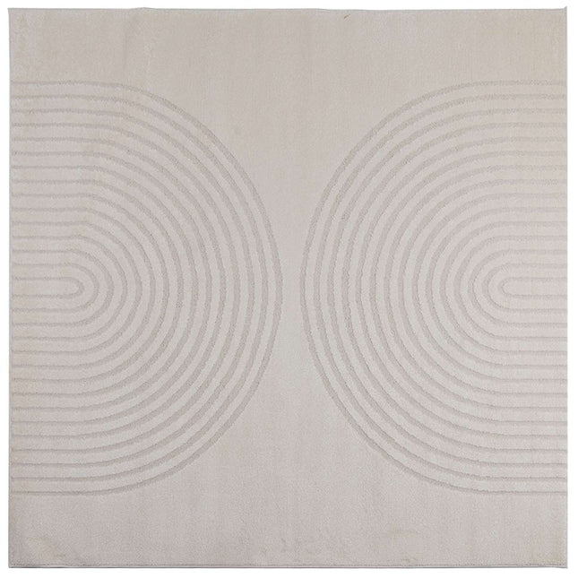 Indendørs tæppe GALATI Cremefarvet 120 x 120 cm Polyester