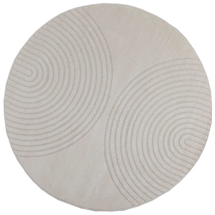 Områdetæpper Rund GALATI Creme Ø 200 CM Polyester