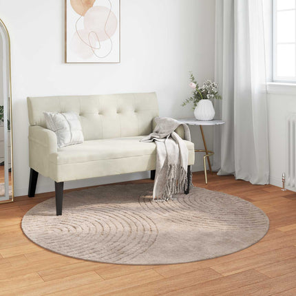 Områdetæpper Rund GALATI Beige Ø 200 CM Polyester