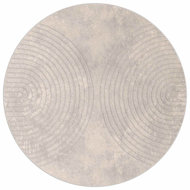 Områdetæpper Rund GALATI Beige Ø 200 CM Polyester