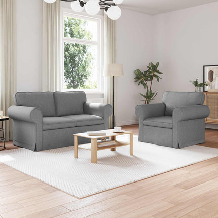 Sofa Sæt 2 pcs Lysegrå 155 x 82 x 80 cm Stof
