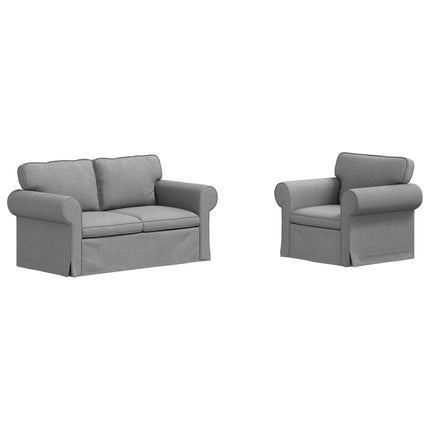 Sofa Sæt 2 pcs Lysegrå 155 x 82 x 80 cm Stof