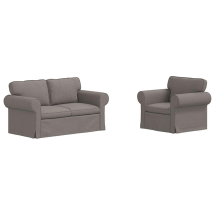 Sofa Sæt 2 pcs Gråbrun 155 x 82 x 80 cm Stof