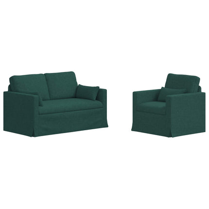 Sofa Sæt 2 pcs Mørkegrøn 139 x 78 x 80 cm Stof