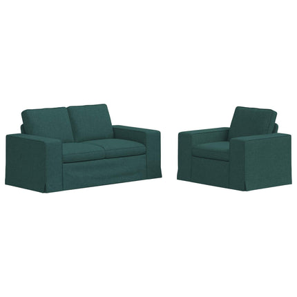 Sofa Sæt 2 pcs Mørkegrøn 162 x 80 x 82 cm Stof