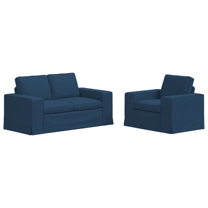 Sofa Sæt 2 pcs Blå 162 x 80 x 82 cm Stof