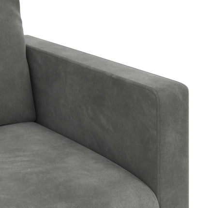 Sofa Sæt 2 pcs Mørkegrå 138 x 78 x 80 cm Fløjl