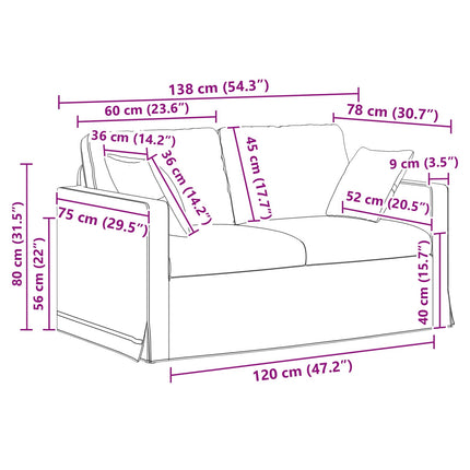 Sofa Sæt 2 pcs Mørkegrå 138 x 78 x 80 cm Fløjl