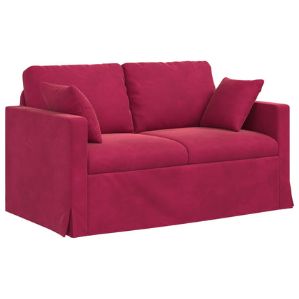 Sofa Sæt 2 pcs Vinrød 138 x 78 x 80 cm Fløjl
