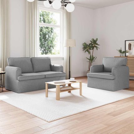 Sofa Sæt 2 pcs Lysegrå 144 x 80 x 85 cm Stof