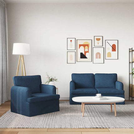 Sofa Sæt 2 pcs Blå 144 x 80 x 85 cm Stof
