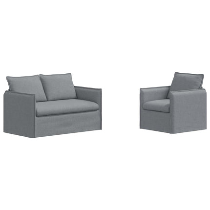 Sofa Sæt 2 pcs Lysegrå 136 x 82 x 85 cm Stof