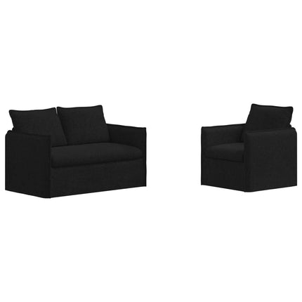 Sofa Sæt 2 pcs Sort 136 x 82 x 85 cm Stof