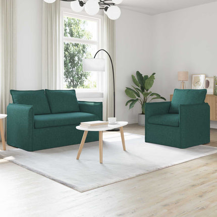 Sofa Sæt 2 pcs Mørkegrøn 136 x 82 x 85 cm Stof