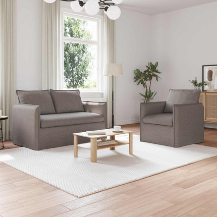 Sofa Sæt 2 pcs Gråbrun 136 x 82 x 85 cm Stof