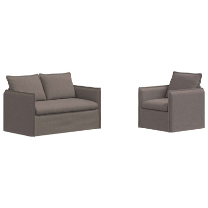 Sofa Sæt 2 pcs Gråbrun 136 x 82 x 85 cm Stof