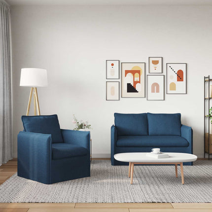 Sofa Sæt 2 pcs Blå 136 x 82 x 85 cm Stof