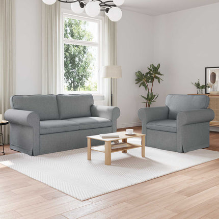Sofa Sæt 2 pcs Lysegrå 175 x 82 x 80 cm Stof