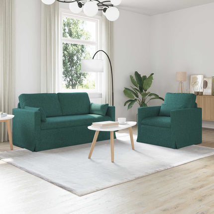 Sofa Sæt 2 pcs Mørkegrøn 158 x 78 x 80 cm Stof