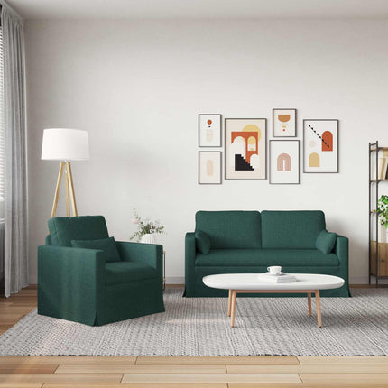 Sofa Sæt 2 pcs Mørkegrøn 158 x 78 x 80 cm Stof