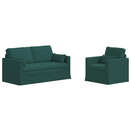 Sofa Sæt 2 pcs Mørkegrøn 158 x 78 x 80 cm Stof